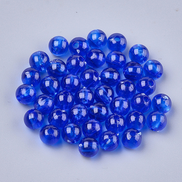 

PandaHall Transparent Plastic Beads, Round, Blue, 6x5.5mm, Hole: 1.8mm, about 5000pcs/500g Plastic Round Blue