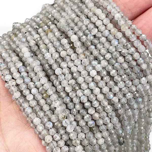 

PandaHall Natural Labradorite Beads Strands, Faceted, Round, 3.5mm, Hole: 0.8mm, about 122pcs/strand, 15.43''(39.2cm) Labradorite Round
