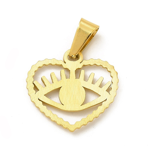 

PandaHall Vacuum Plating 304 Stainless Steel Pendants, Heart with Eye Charms, Golden, 17.5x18.5x1.5mm, Hole: 6x3.5mm 304 Stainless Steel...