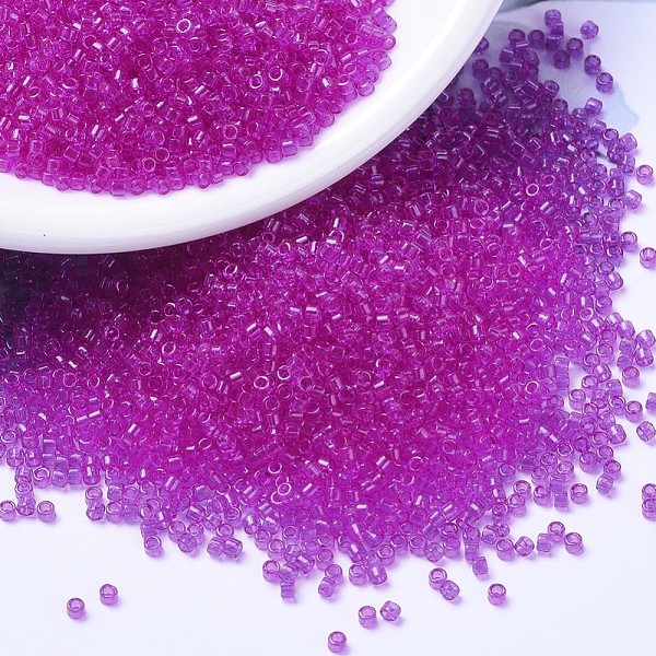 

PandaHall MIYUKI Delica Beads, Cylinder, Japanese Seed Beads, 11/0, (DB1310) Dyed Transparent Fuchsia, 1.3x1.6mm, Hole: 0.8mm, about..., Pink