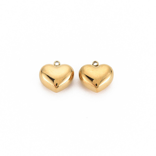 

PandaHall Ion Plating(IP) 304 Stainless Steel Charms, Heart, Real 14K Gold Plated, 10x10x6mm, Hole: 1.2mm 304 Stainless Steel Heart