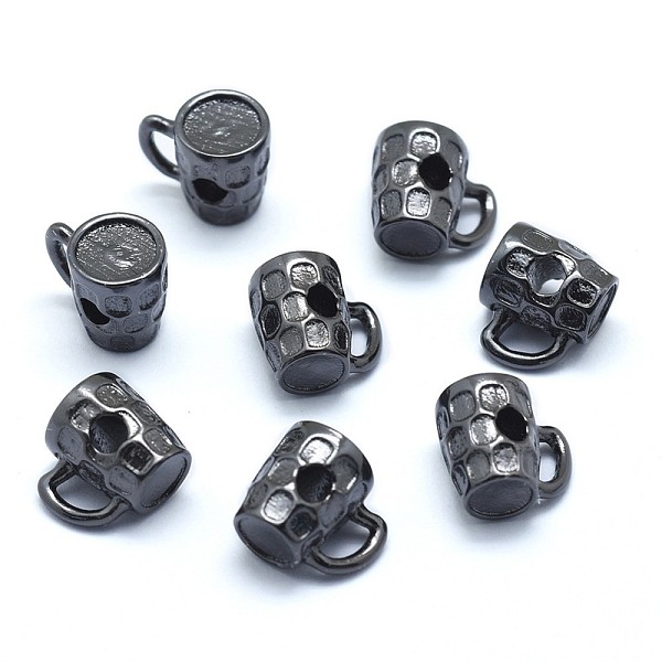 

PandaHall Brass Beads, Cadmium Free & Nickel Free & Lead Free, Cup, Gunmetal, 9x10.5x7mm, Hole: 2.5mm Brass Tableware