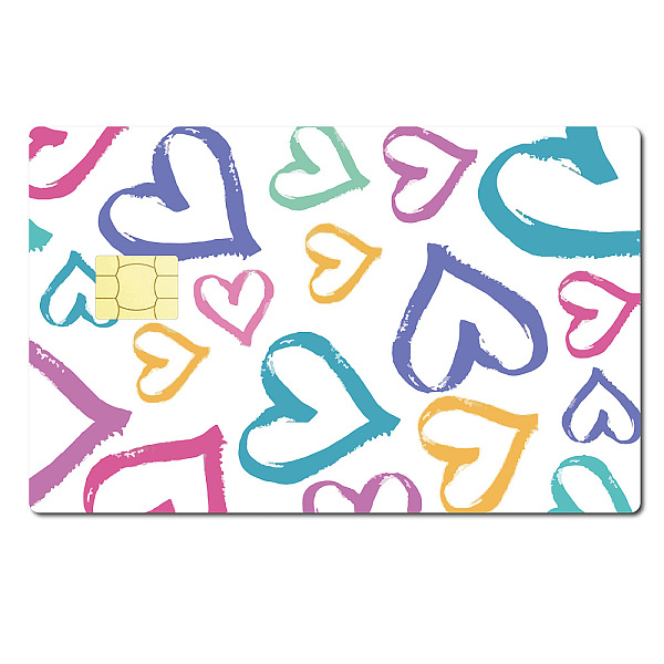 PandaHall CREATCABIN Card Skin Sticker Heart Self Adhesive Credit Card Skin Decal Waterproof Removable No Bubble Personalizing Bank Card...
