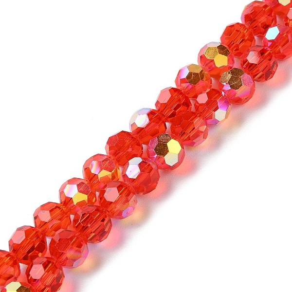 

PandaHall Electroplate Glass Beads Strands, AB Color Plated, Faceted, Rondelle, Red, 8x7.3mm, Hole: 1.4mm, about 70pcs/strand, 20.28''...