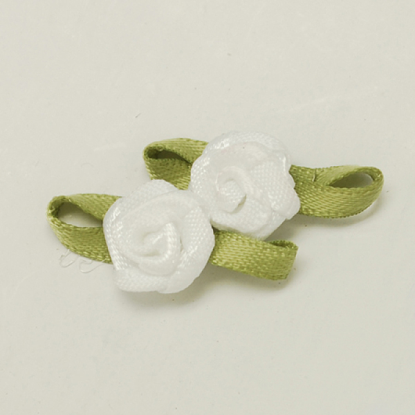 

PandaHall Handmade Woven Costume Accessories, Flower, White, 11x24x6mm Cloth Flower White