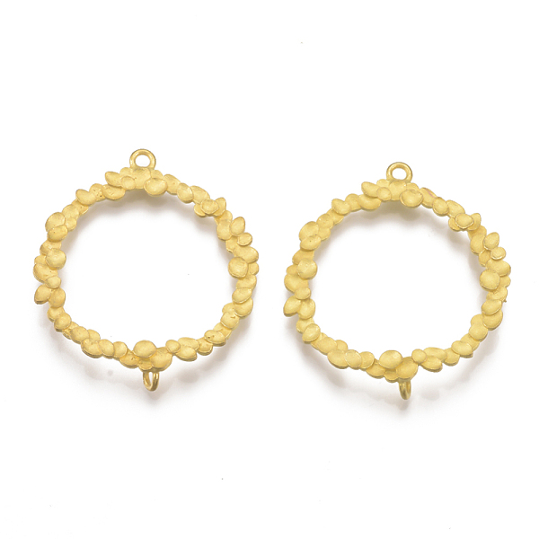 

PandaHall Brass Links connectors, Nickel Free, Ring with Branch, Raw(Unplated), 36x31x2mm, Hole: 2mm Brass Branch