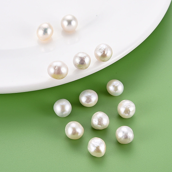 

PandaHall Natural Baroque Pearl Keshi Pearl Beads, Cultured Freshwater Pearl, No Hole/Undrilled, Nuggets, Seashell Color, 10~11x9~10mm Pearl...