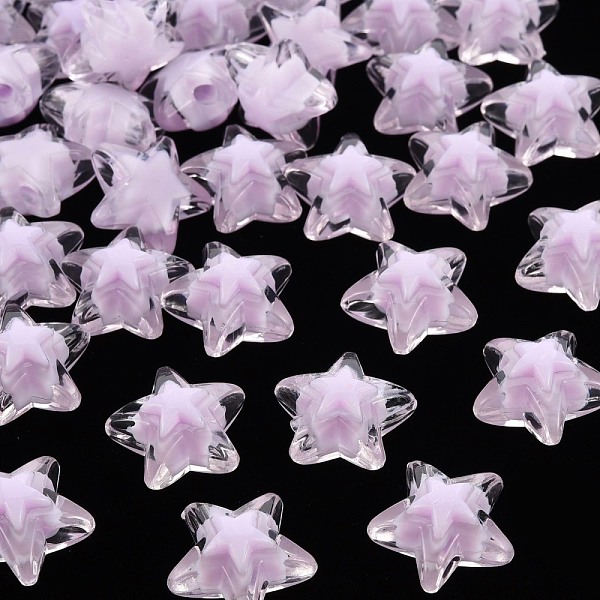 

PandaHall Transparent Acrylic Beads, Bead in Bead, Star, Plum, 15.5x16x9.5mm, Hole: 3mm, about 569pcs/500g Acrylic Star Purple