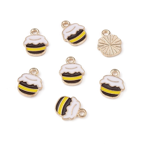 

PandaHall Zinc Alloy Enamel Charms, Honey Jar, Light Gold, Colorful, 12.5x10x1.5mm, Hole: 1.8mm Alloy+Enamel Tableware