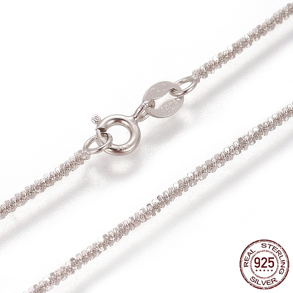 

PandaHall Rhodium Plated 925 Sterling Silver Chain Necklaces, with Spring Ring Clasps, Platinum, 17.7 inch(45cm), 1.5mm, Link: 0.25mm...