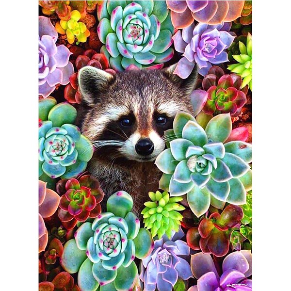 

PandaHall 5D DIY Diamond Painting Animals Canvas Kits, with Resin Rhinestones, Diamond Sticky Pen, Tray Plate and Glue Clay, Raccoon Pattern..., Multicolor
