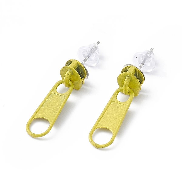 

PandaHall Alloy Zipper Buckle Dangle Stud Earrings with Iron Pins for Women, Yellow, 25.5mm, Pin: 0.7mm Alloy Others Yellow