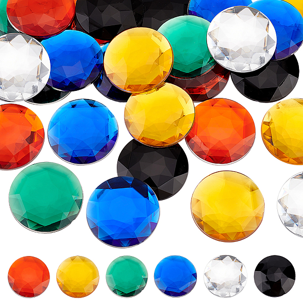 

PandaHall Olycraft 30Pcs 6 Colors Flat Back Acrylic Rhinestone Cabochons, DIY Nail Art, Car, Mobile Phone Decoration, Half Round, Mixed..., Multicolor