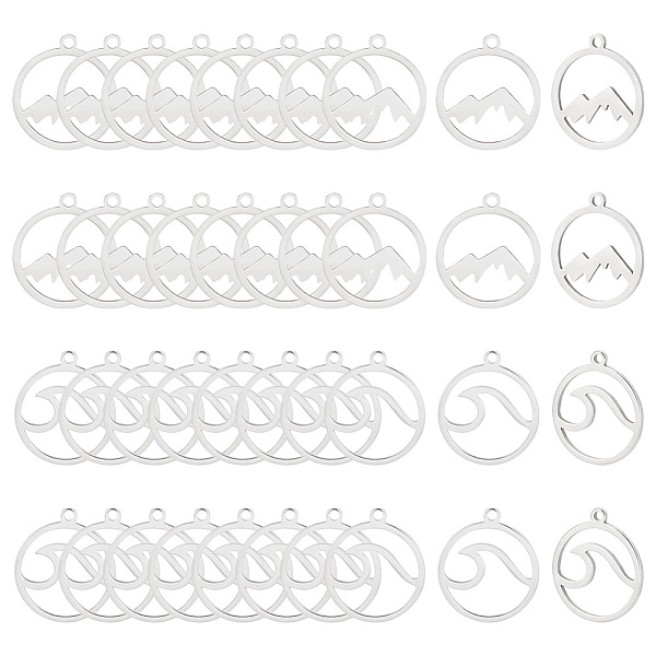 

PandaHall ARRICRAFT 30Pcs 2 Styles 201 Stainless Steel Pendants, Laser Cut, Mountain Alliance Eachother, Stainless Steel Color...