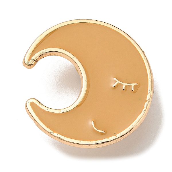 

PandaHall Weather Theme Enamel Pins, Golden Plated Alloy Badge for Backpack Clothes, Moon, 25x24x1.5mm Alloy+Enamel Moon