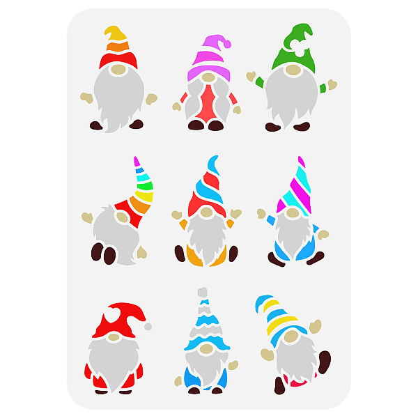 

PandaHall FINGERINSPIRE Gnomes Stencil 8.3x11.7inch Reusable 9 Style Gnomes Pattern Painting Template DIY Art Dwarfs Drawing Stencil for...