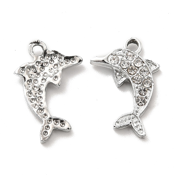 

PandaHall UV Plating Alloy Pendants, with Crystal Rhinestone, Dolphin Charms, Platinum, 17x12x2.5mm, Hole: 1.5mm Alloy+Rhinestone Dolphin..., Clear