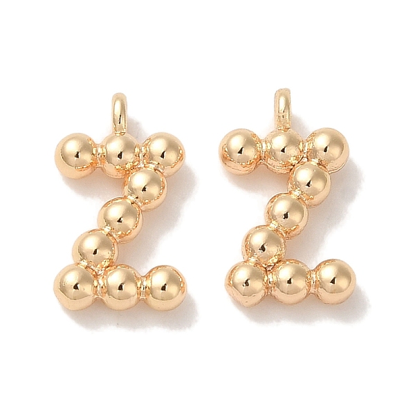 

PandaHall Brass Pendants, Letter Charms, Real 18K Gold Plated, 12x7x2mm, Hole: 1mm Brass Letter Z