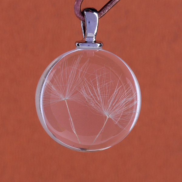 

PandaHall Round Alloy Glass Pendants, Cadmium Free & Lead Free, with Dried Dandelion Inside, For Dandelion Wish Necklaces Making, Platinum..., Clear