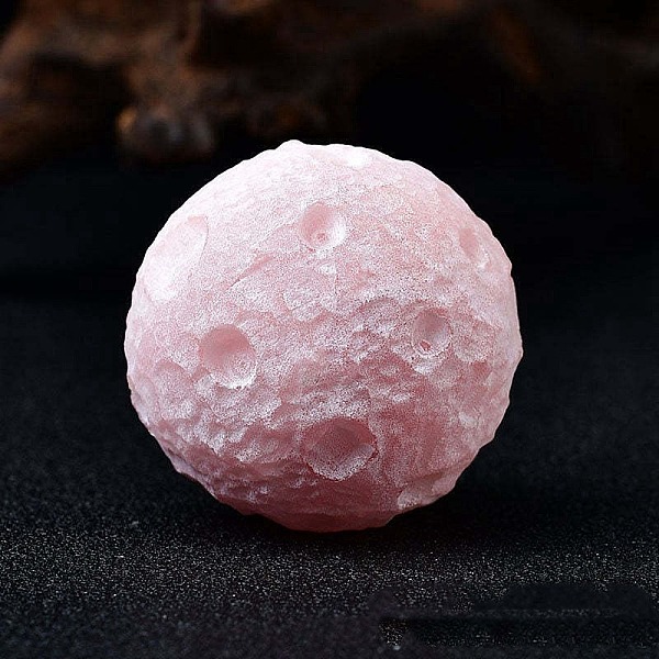 

PandaHall Moon Meteorite Natural Rose Quartz Crystal Ball, Reiki Energy Stone Display Decorations for Healing, Meditation, Witchcraft, 43mm...