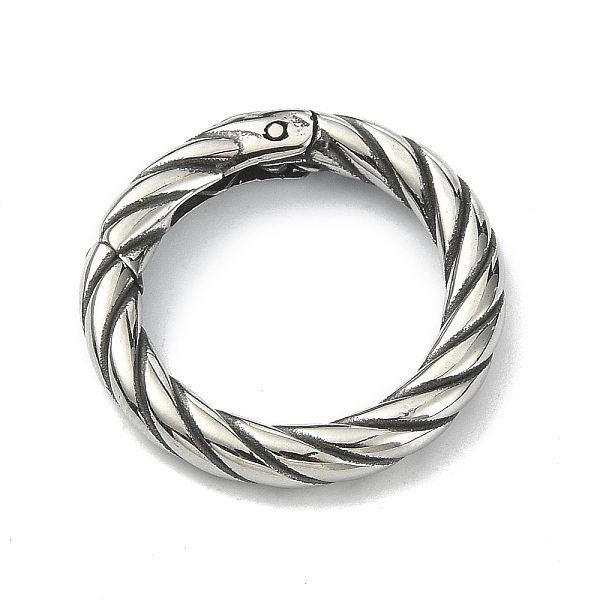 Tibetan Style 316 Surgical Stainless Steel Spring Gate Rings