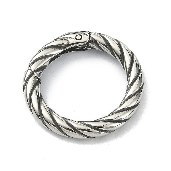 

PandaHall Tibetan Style 316 Surgical Stainless Steel Spring Gate Rings, Twist Round Ring, Antique Silver, 22x3.3mm 316 Surgical Stainless...
