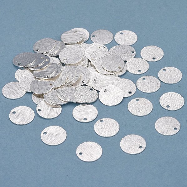 

PandaHall Brass Charms, Flat Round, 925 Sterling Silver Plated, 10x0.5mm, Hole: 1.2mm Brass Flat Round
