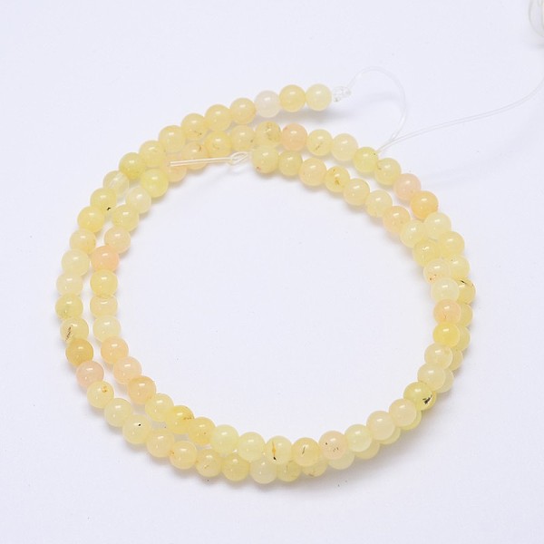 

PandaHall Dyed Round Natural White Jade Beads Strands, Light Goldenrod Yellow, 4mm, Hole: 1mm, about 92pcs/strand, 14.5 inch White Jade...