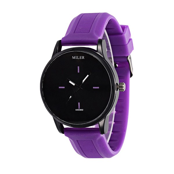 

PandaHall Fashionable Women's Alloy Silicone Quartz Wristwatches, Blue Violet, 255x20mm, Watch Head: 53x48x12mm Silicone