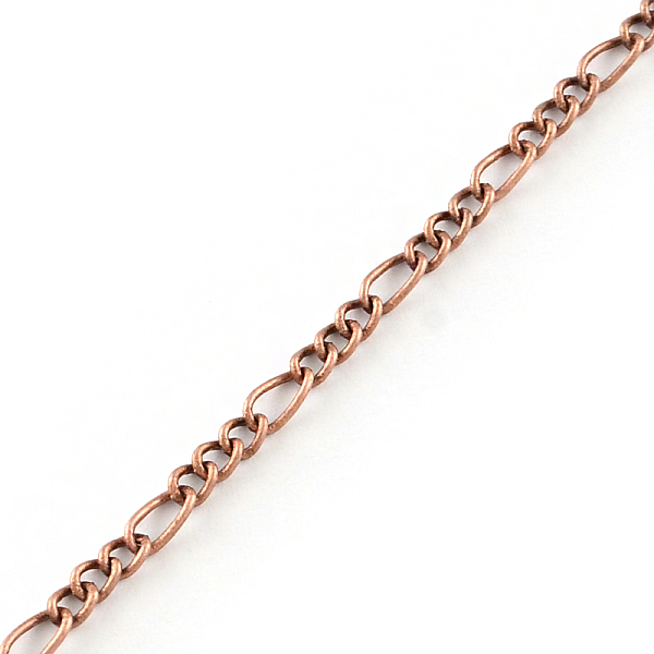 

PandaHall Iron Figaro Chains, with Spool, Soldered, Red Copper, 5.3x2.6x0.6mm, about 328.08 Feet(100m)/roll Iron