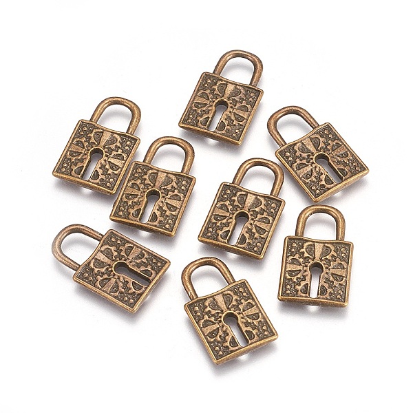 

PandaHall Tibetan Style Alloy Pendants, Lead Free and Cadmium Free, Padlock, Antique Bronze, 27x17x3mm Alloy Lock