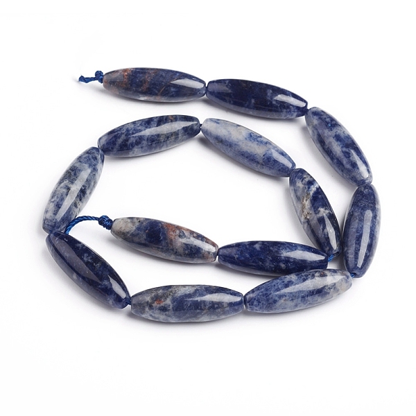 

PandaHall Natural Sodalite Beads Strands, Rice, 29.5~29.7x9.4~9.8mm, Hole: 1mm, about 13pcs/strand, 15.16 inch(38.5cm) Sodalite Rice