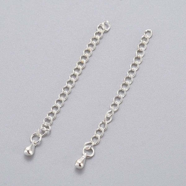 

PandaHall 304 Stainless Steel Chain Extender, Soldered Chains, Silver, 55~63x3mm 304 Stainless Steel