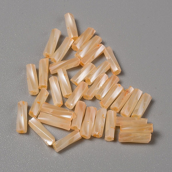 

PandaHall Opaque Colours Glass Twist Bugle Beads, Round Hole, Moccasin, 6~7x2mm, Hole: 0.9mm, 270pcs/bag Glass Orange
