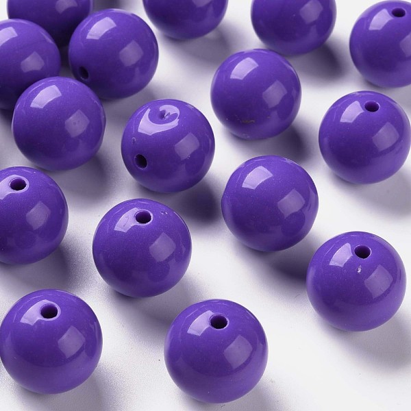 

PandaHall Opaque Acrylic Beads, Round, Medium Slate Blue, 20x19mm, Hole: 3mm, about 111pcs/500g Acrylic Round
