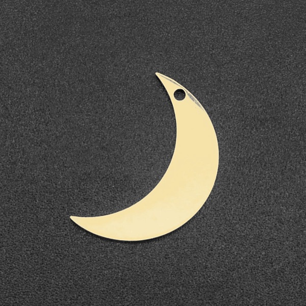 

PandaHall 201 Stainless Steel Pendants, Laser Cut, Crescent, Golden, 20x12x1mm, Hole: 1.2mm 201 Stainless Steel Moon