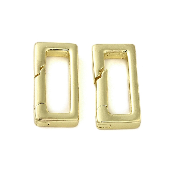 

PandaHall Brass Spring Gate Rings, Rectangle, Golden, 15x7.5x3mm Brass