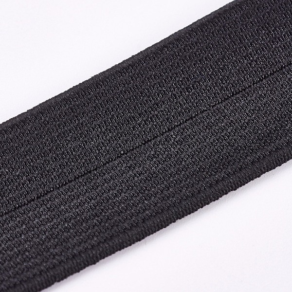 

PandaHall Flat Elastic Rubber Band, Black, 25mm Elastic Fibre Flat Black
