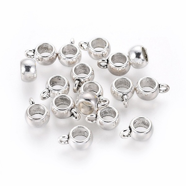 

PandaHall Tibetan Style Tube Bails, Loop Bails, Bail Beads, Rondelle, Cadmium Free & Nickel Free & Lead Free, Antique Silver, 10.5x7.5x5mm...