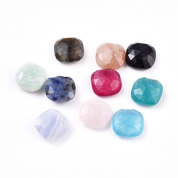 

PandaHall Natural & Synthetic Mixed Stone Cabochons, Faceted, Square, 11x11x4.5mm Mixed Stone Square