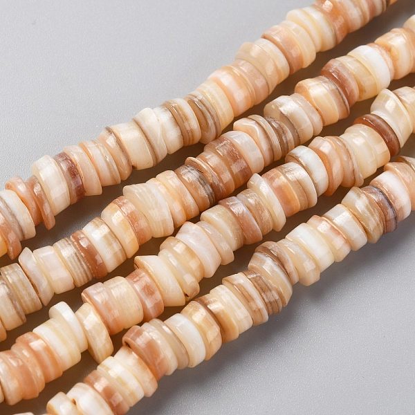 

PandaHall Natural Freshwater Shell Beads Strands, Heishi Beads, Flat Round/Disc, Yellow, 5~7x1.5~2.5mm, Hole: 1.2mm, about 200pcs/strand...
