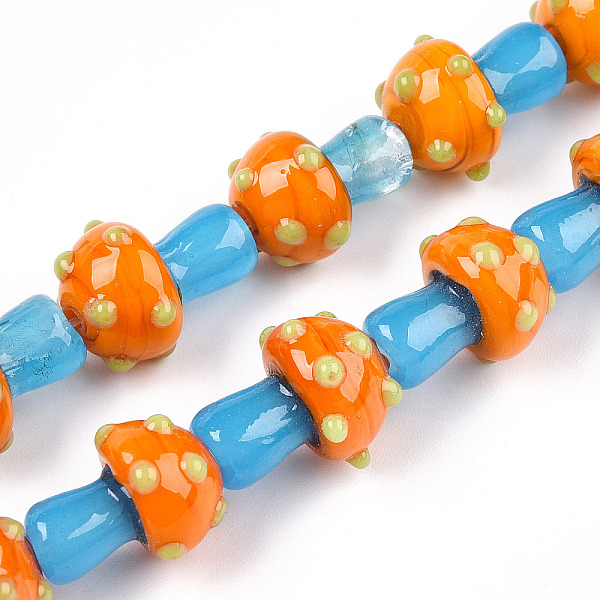 

PandaHall Handmade Lampwork Beads Strands, Mushroom, Dark Orange, 15~16.5x11.5~13mm, Hole: 2mm, about 20pcs/strand, 12.60~12.99 inch...
