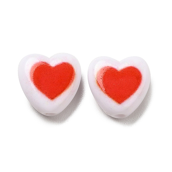 

PandaHall Opaque Acrylic Enamel Beads, Heart, Red, 8.5x8.5x4mm, Hole: 1.5mm Acrylic Heart Red