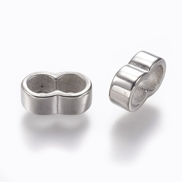 

PandaHall 304 Stainless Steel Slide Charms/Slider Beads, For Leather Cord Bracelets Making, Rectangle, Stainless Steel Color, 3.5x10x6mm...