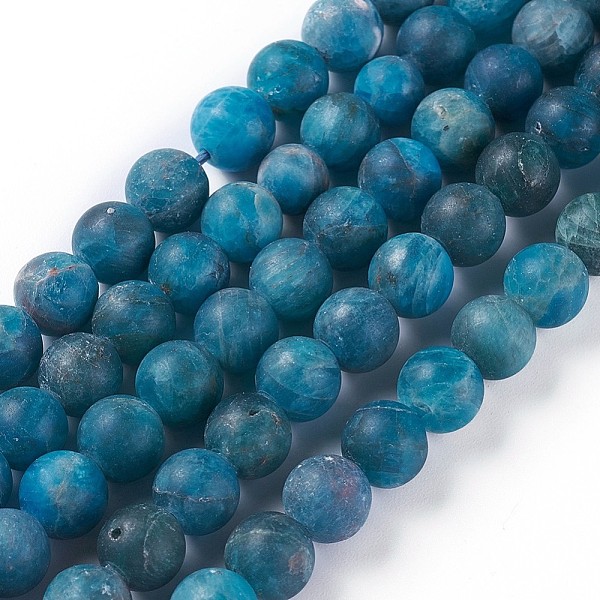 

PandaHall Natural Apatite Beads Strands, Frosted, Round, 6mm, Hole: 0.8mm, about 62pcs/strand, 15.5 inch(39.5cm) Apatite Round
