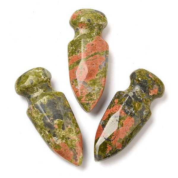 Natural Unakite Craved Sword Model Ornament