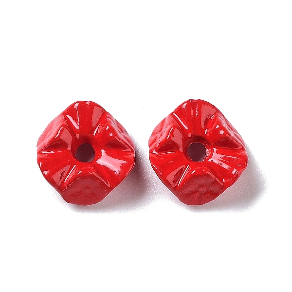 

PandaHall Spray Printed Alloy Beads, Rhombus, Red, 10x10x4mm, Hole: 1.8mm Alloy Rhombus Red