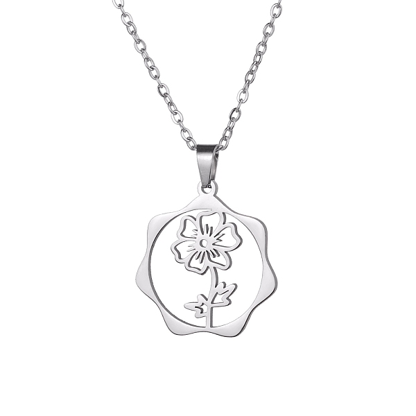 

PandaHall Stainless Steel Pendant Necklaces, Flower, 16.14~19.69 inch(41~50cm) Stainless Steel Flower
