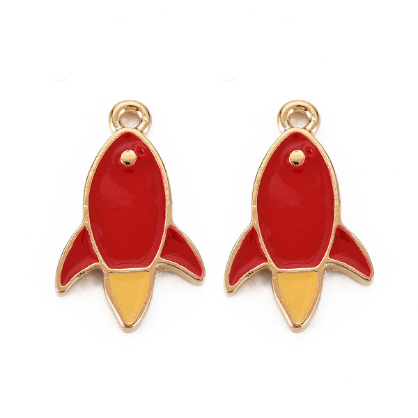

PandaHall Rack Plating Alloy Pendants, Cadmium Free & Lead Free, Rocket, Red, 22x14x2mm, Hole: 1.6mm Alloy+Enamel Others Red