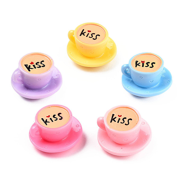 

PandaHall Resin DIY High Tea Theme Ornament, Tableware, Micro Landscape Dollhouse Decoration, Coffee Cup with Word Kiss, Mixed Color..., Multicolor